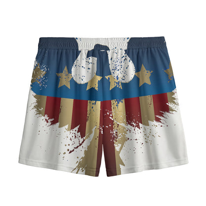 Patriotic American Eagle Print Mesh Shorts