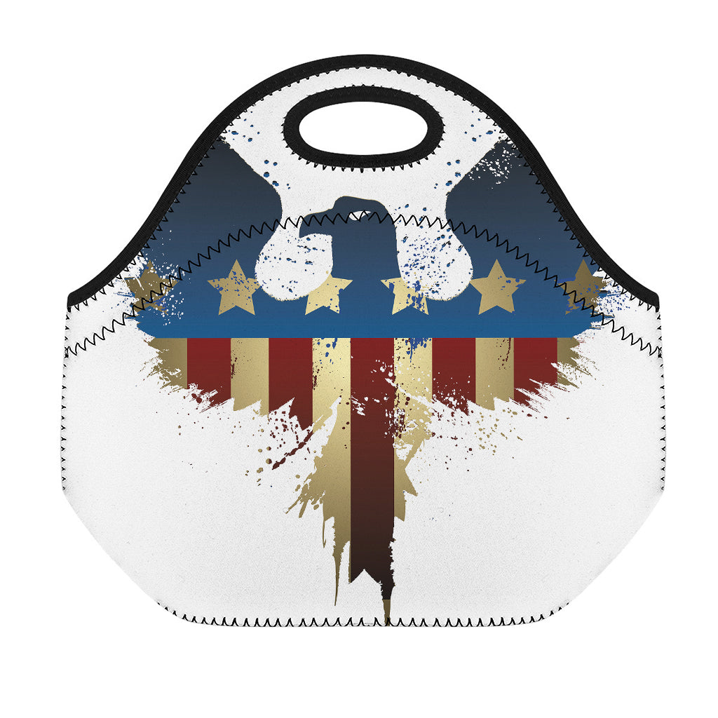 Patriotic American Eagle Print Neoprene Lunch Bag