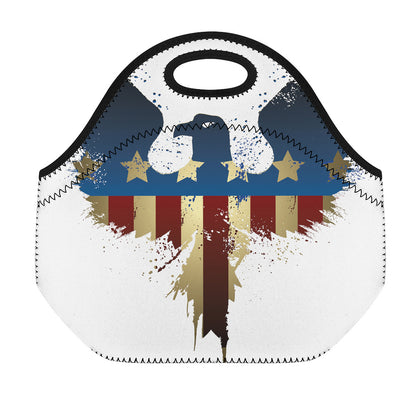 Patriotic American Eagle Print Neoprene Lunch Bag