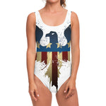 Patriotic American Eagle Print One Piece Swimsuit