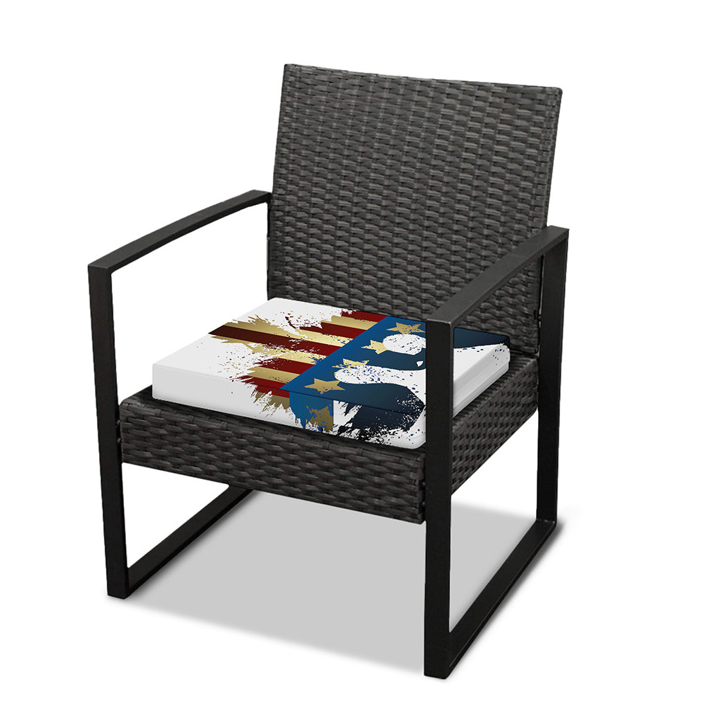 Patriotic American Eagle Print Outdoor Seat Cushion Cover