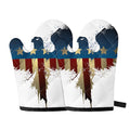 Patriotic American Eagle Print Oven Mitts