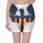 Patriotic American Eagle Print Pencil Mini Skirt