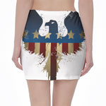 Patriotic American Eagle Print Pencil Mini Skirt