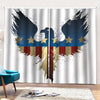 Patriotic American Eagle Print Pencil Pleat Curtains