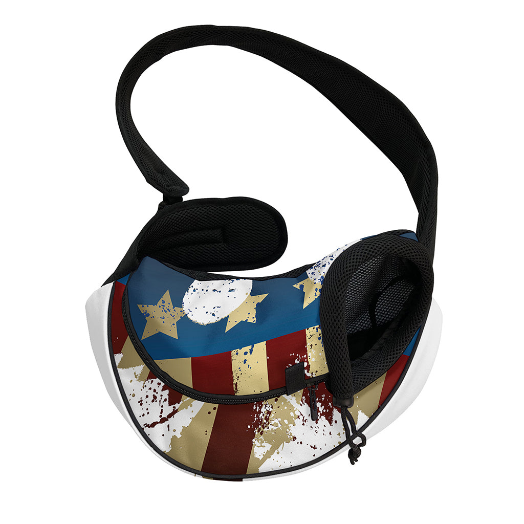 Patriotic American Eagle Print Pet Sling Carrier