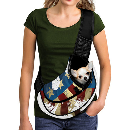 Patriotic American Eagle Print Pet Sling Carrier