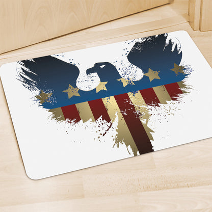 Patriotic American Eagle Print Polyester Doormat