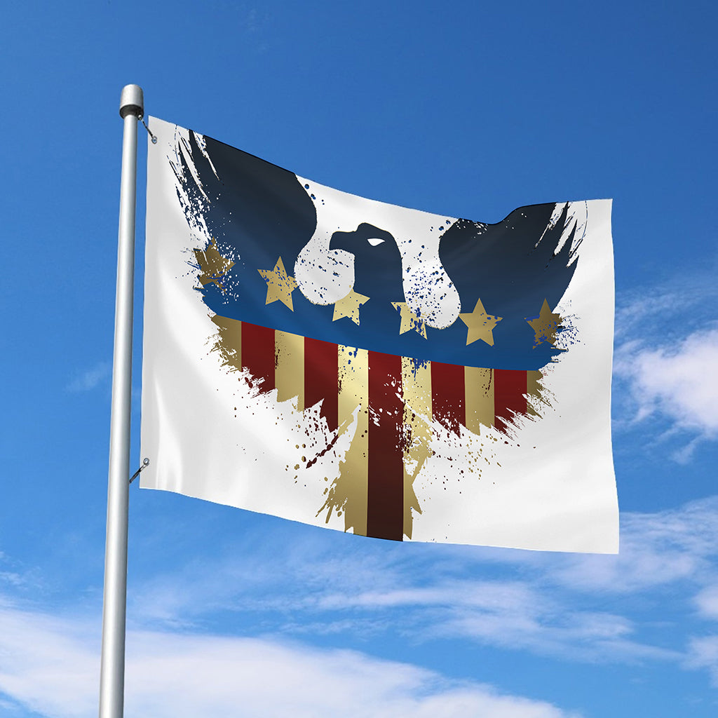 Patriotic American Eagle Print Polyester Flag
