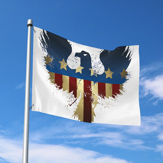 Patriotic American Eagle Print Polyester Flag