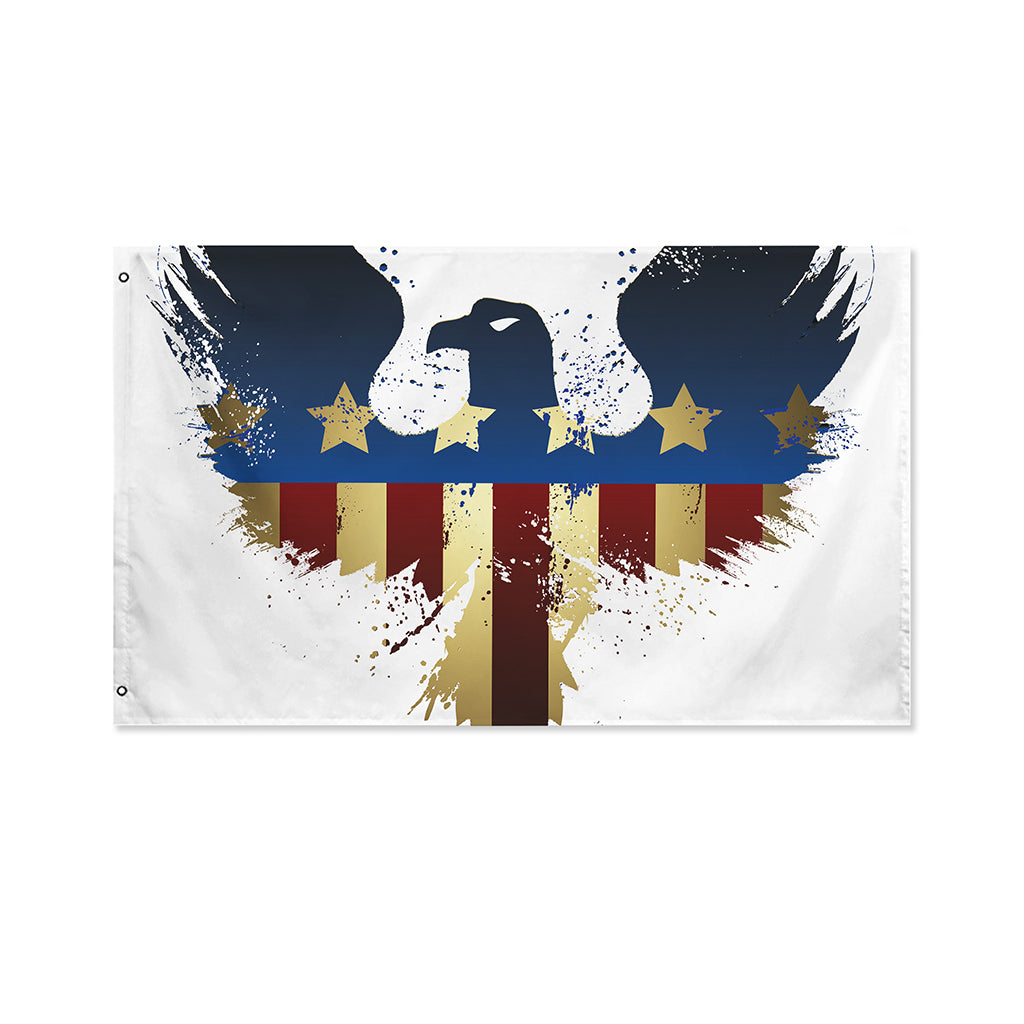 Patriotic American Eagle Print Polyester Flag