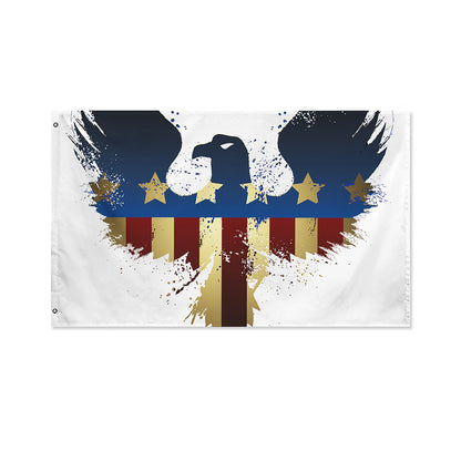 Patriotic American Eagle Print Polyester Flag