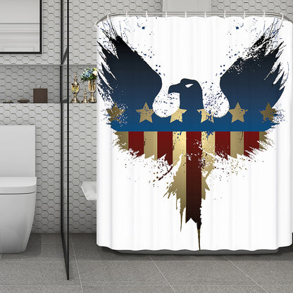 Patriotic American Eagle Print Polyester Shower Curtain