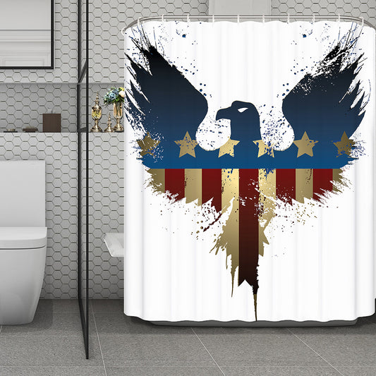 Patriotic American Eagle Print Polyester Shower Curtain
