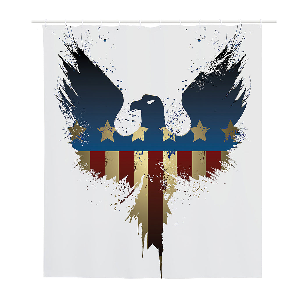 Patriotic American Eagle Print Polyester Shower Curtain