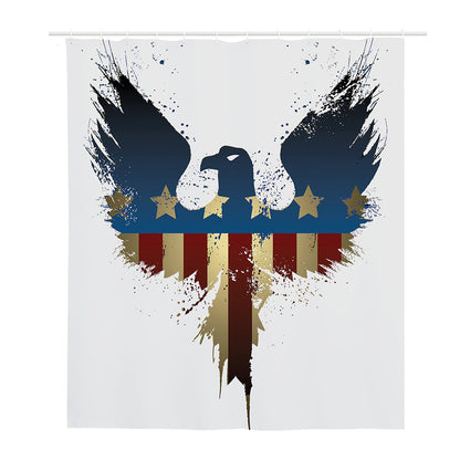 Patriotic American Eagle Print Polyester Shower Curtain