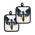 Patriotic American Eagle Print Pot Holders