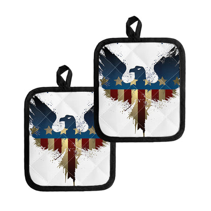 Patriotic American Eagle Print Pot Holders