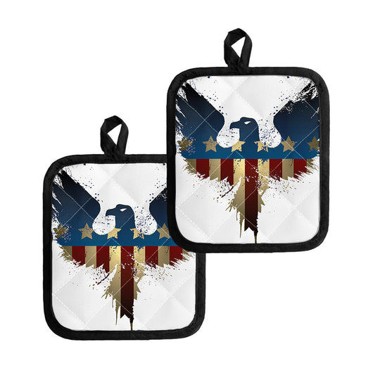 Patriotic American Eagle Print Pot Holders