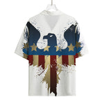 Patriotic American Eagle Print Rayon Hawaiian Shirt
