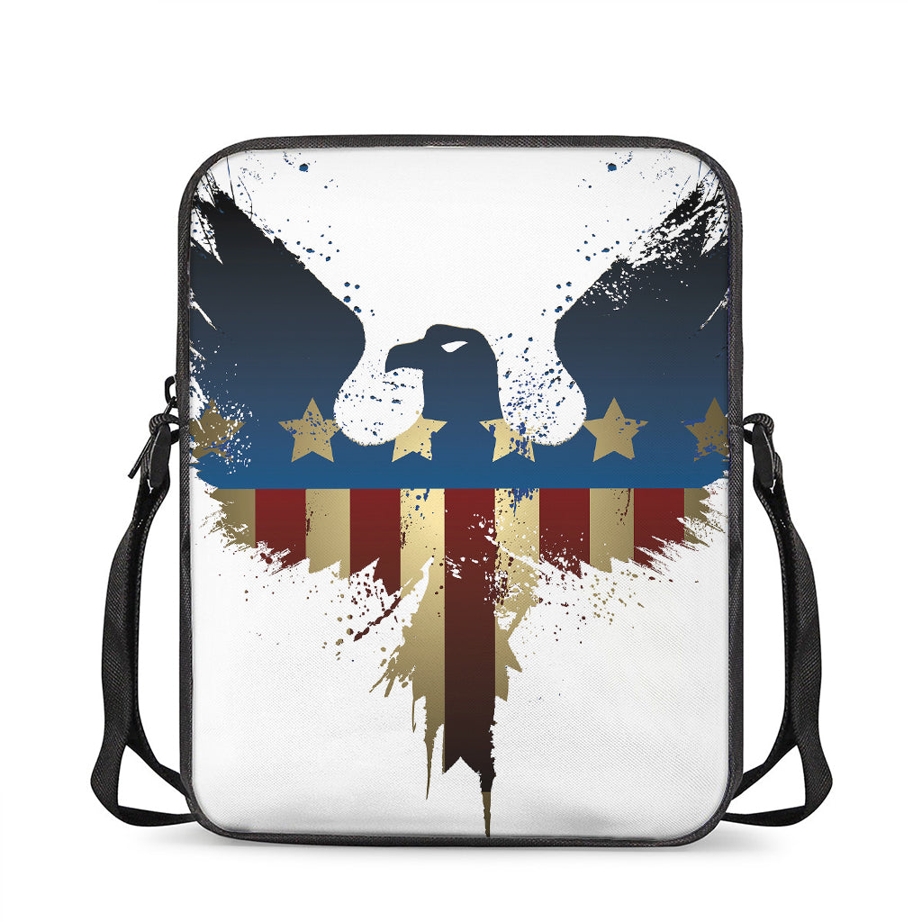 Patriotic American Eagle Print Rectangular Crossbody Bag