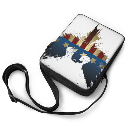 Patriotic American Eagle Print Rectangular Crossbody Bag
