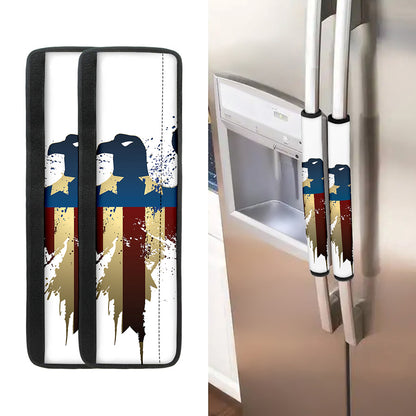 Patriotic American Eagle Print Refrigerator Handle Covers