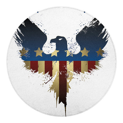 Patriotic American Eagle Print Round Blanket