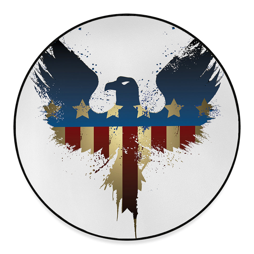 Patriotic American Eagle Print Round Floor Mat