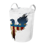 Patriotic American Eagle Print Round Laundry Basket