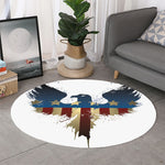 Patriotic American Eagle Print Round Rug