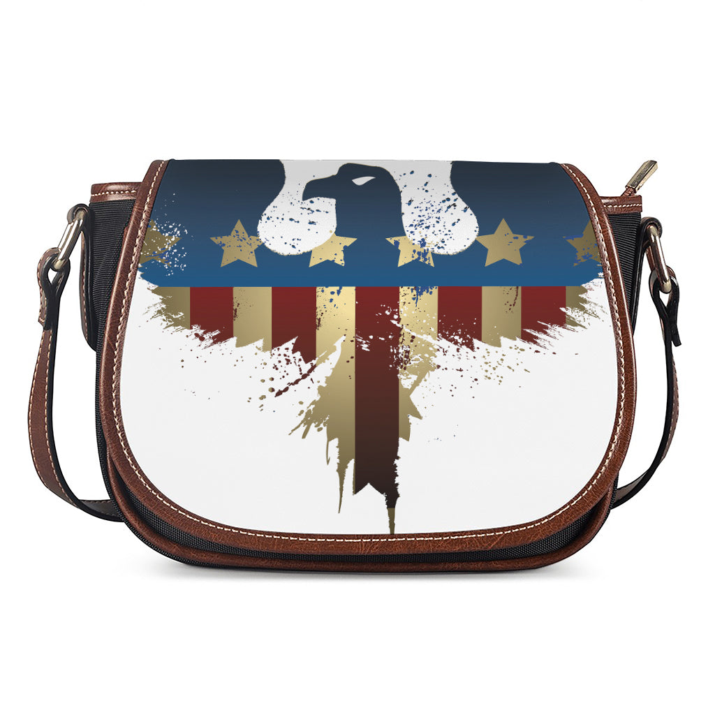 Patriotic American Eagle Print Saddle Bag