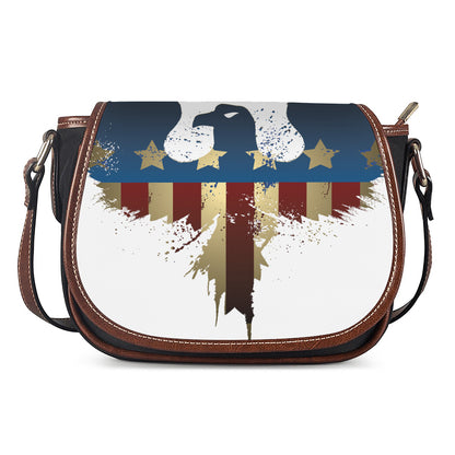 Patriotic American Eagle Print Saddle Bag