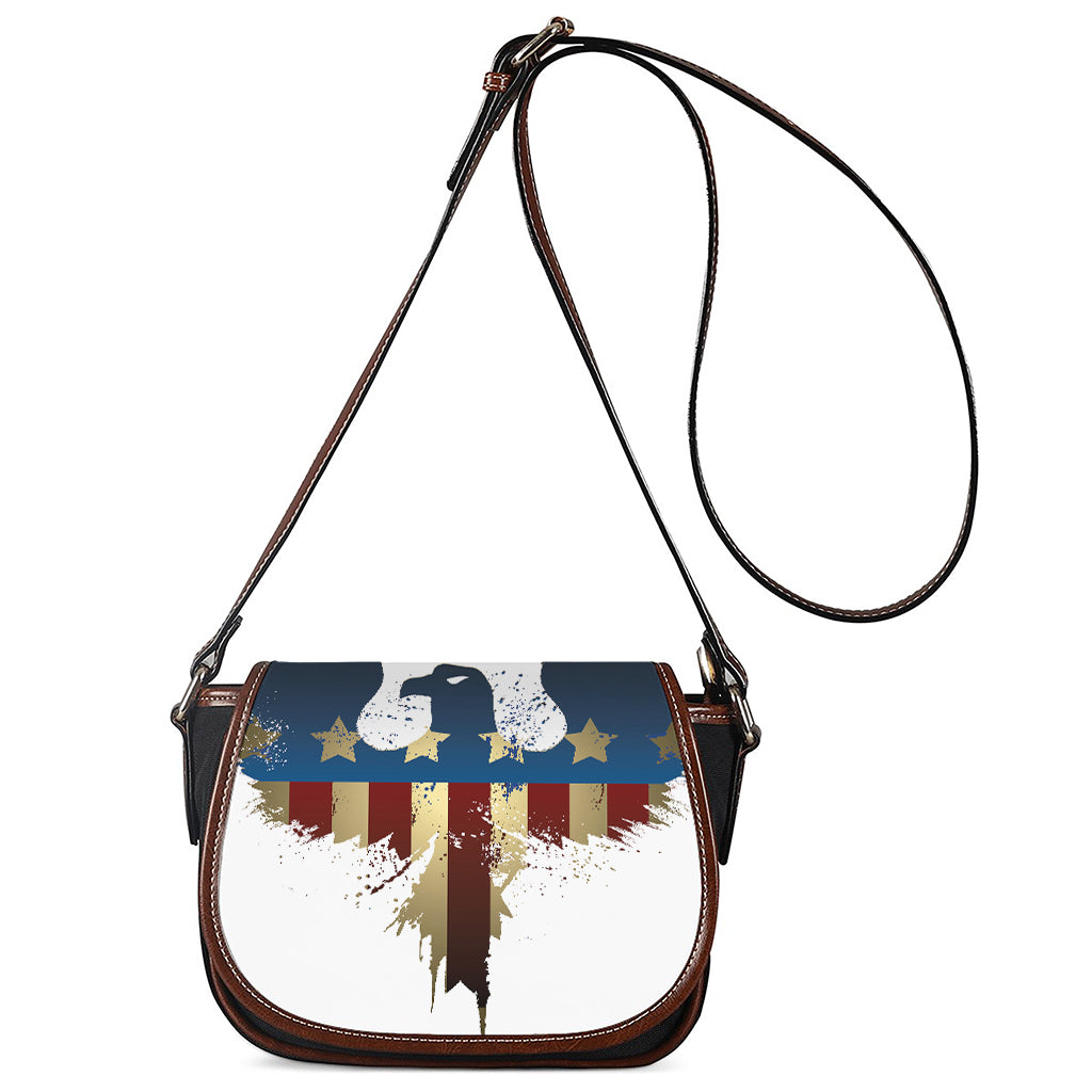 Patriotic American Eagle Print Saddle Bag
