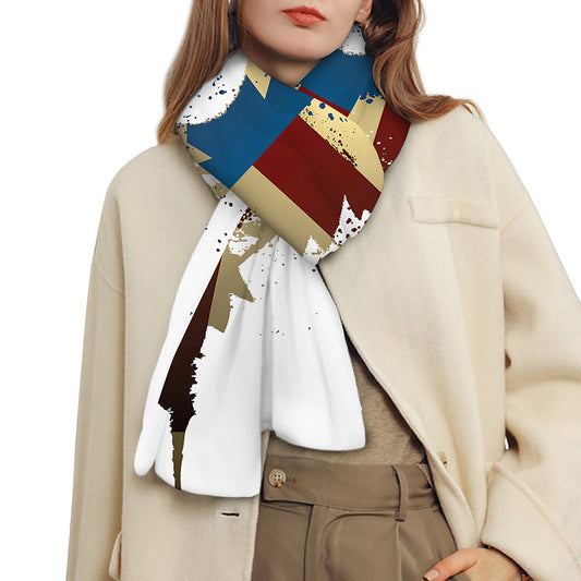 Patriotic American Eagle Print Scarf