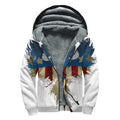 Patriotic American Eagle Print Sherpa Lined Zip Up Hoodie