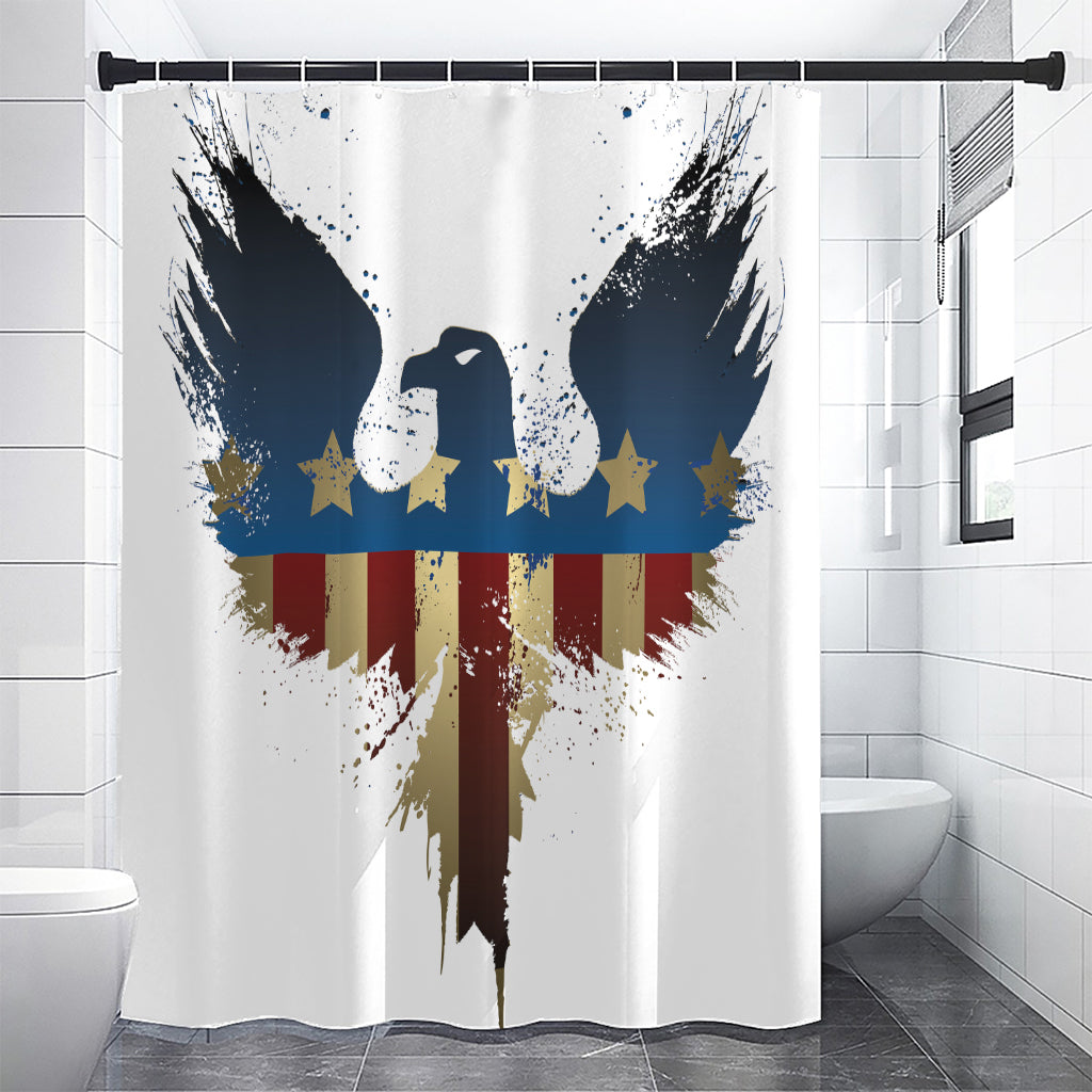 Patriotic American Eagle Print Shower Curtain
