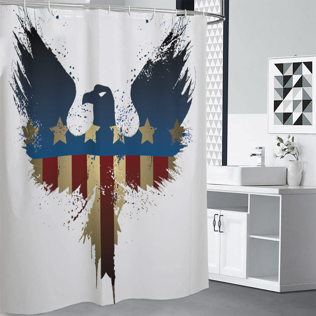 Patriotic American Eagle Print Shower Curtain