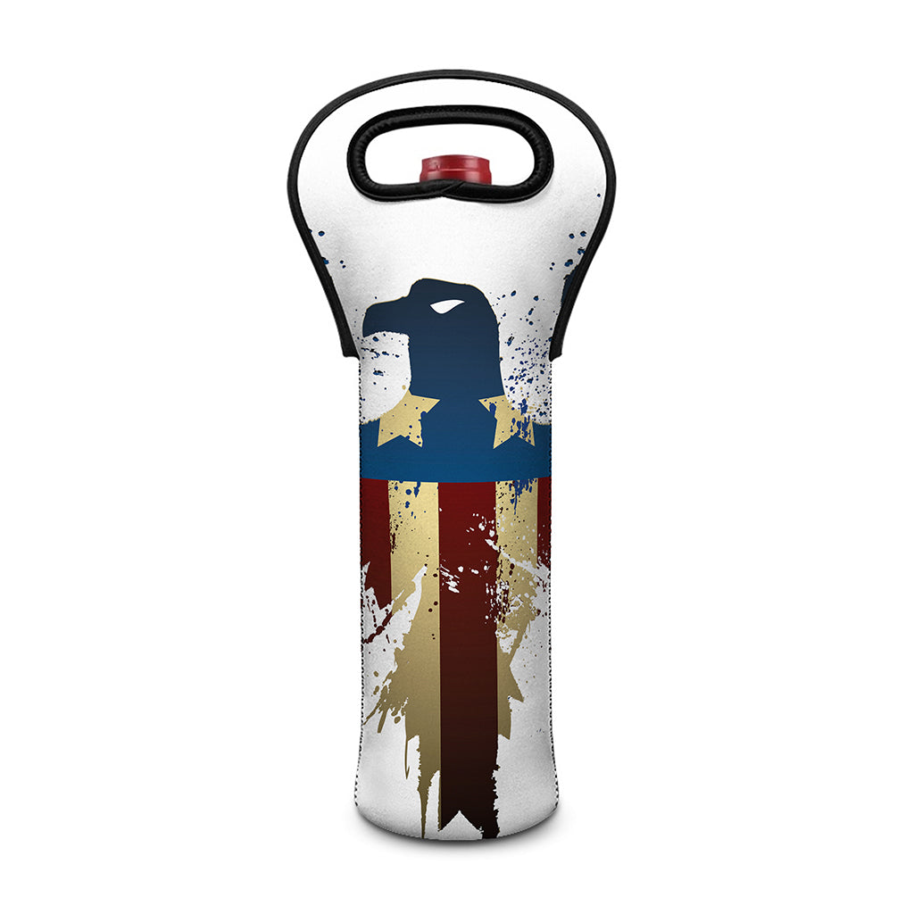 Patriotic American Eagle Print Single Neoprene Wine Tote