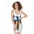 Patriotic American Eagle Print Sleeveless Bodycon Dress