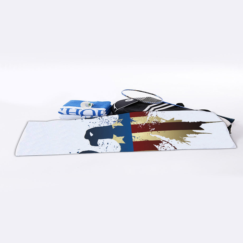 Patriotic American Eagle Print Sports Towel