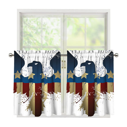 Patriotic American Eagle Print Tier Curtains