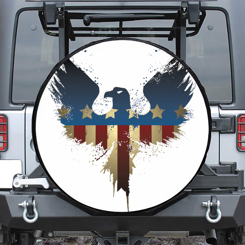 Patriotic American Eagle Print Tire Cover