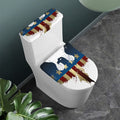Patriotic American Eagle Print Toilet Lid And Tank Cover Set
