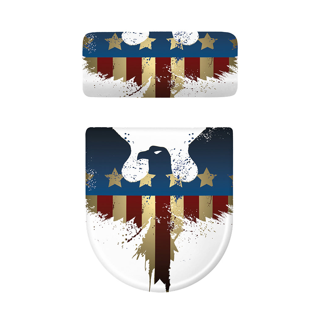 Patriotic American Eagle Print Toilet Lid And Tank Cover Set