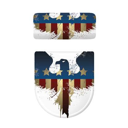 Patriotic American Eagle Print Toilet Lid And Tank Cover Set