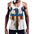 Patriotic American Eagle Print Men's Workout Tank Top