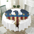 Patriotic American Eagle Print Waterproof Round Tablecloth