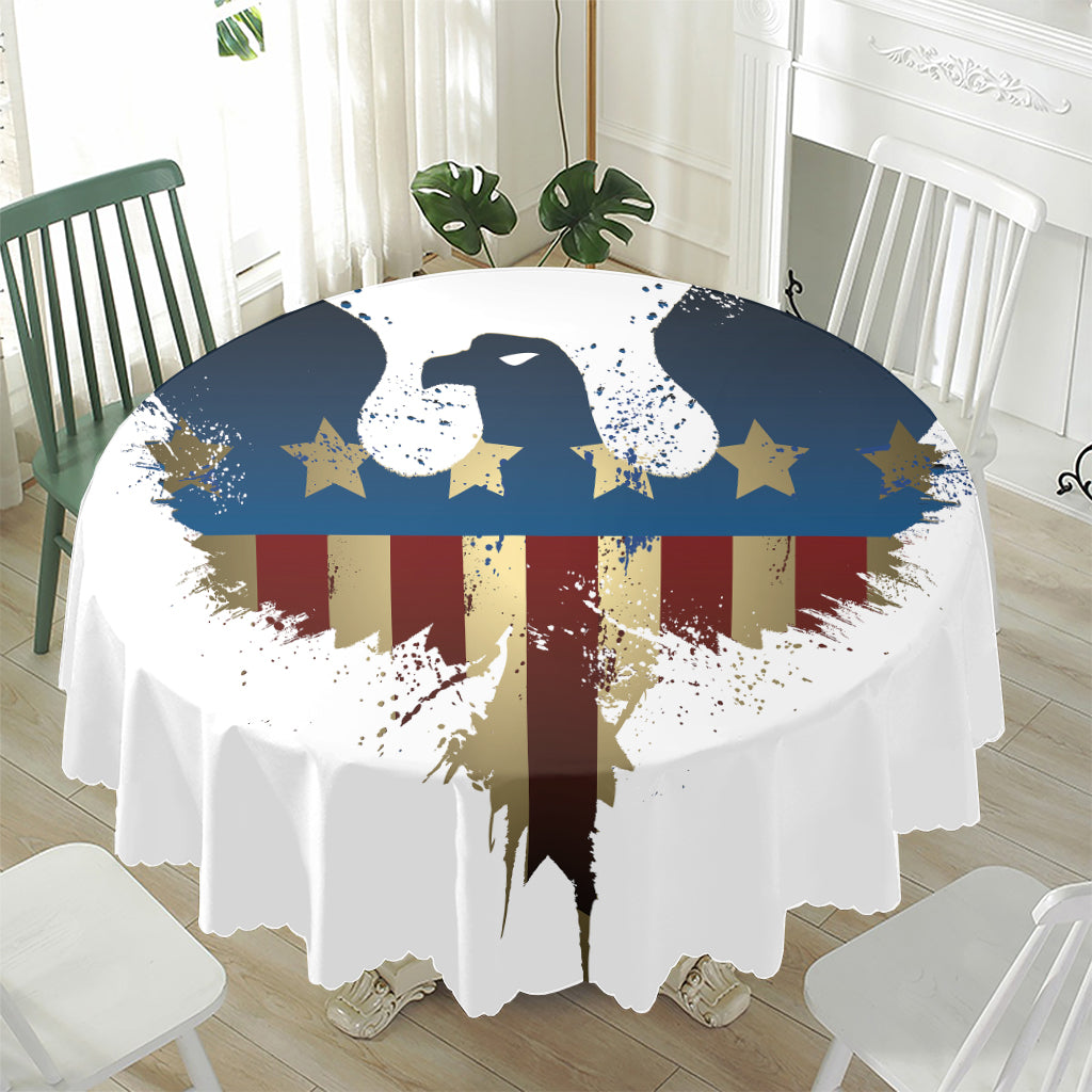 Patriotic American Eagle Print Waterproof Round Tablecloth