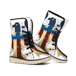 Patriotic American Eagle Print Winter Boots